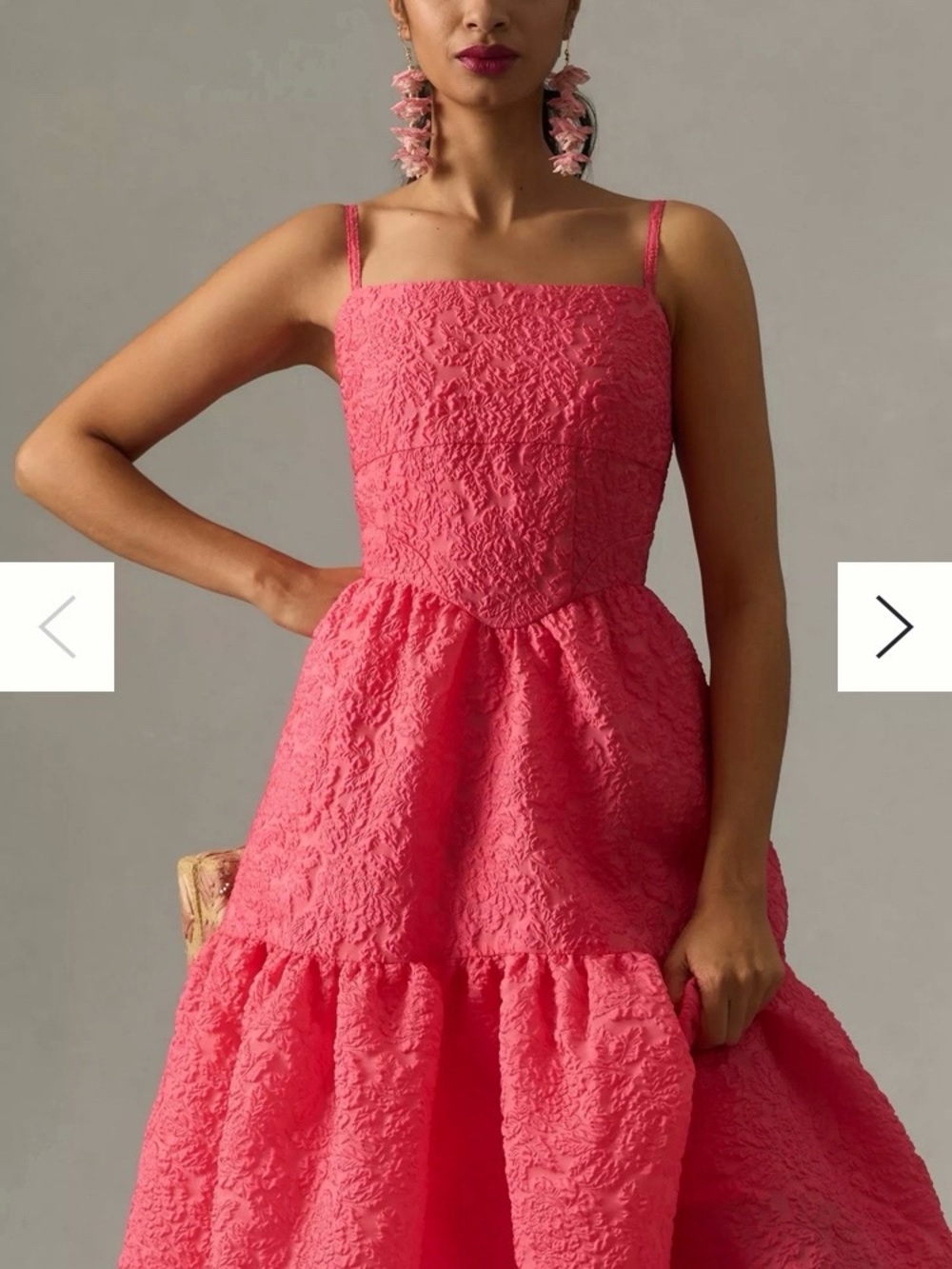 Hutch Tiered Corset Midi Dress Size 2P Barbie Pink Tiered Ruffles Formal Prom - Picture 13 of 13